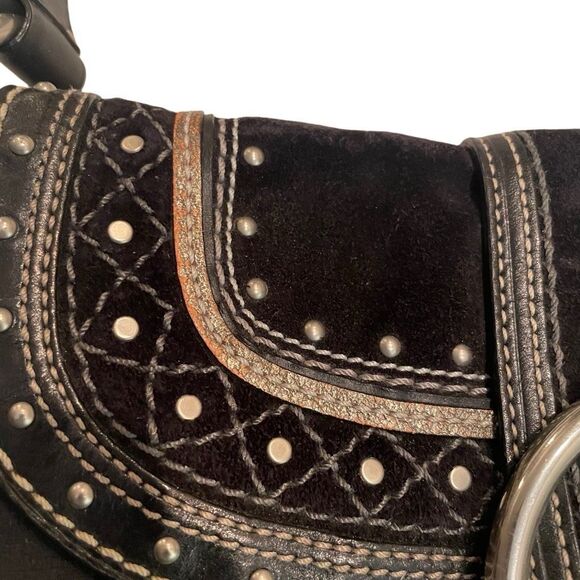 Vtg Coach F11517 Soho Black Signature C Canvas Leather Shoulder Bag - Picture 7 of 8
